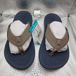 REEF KIDS SANTA ANA FLIP FLOPS NAVY KHAKI Size 2 CJ6788